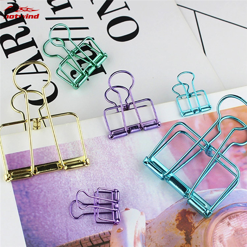 HW Set 8 Kẹp Giấy Bằng Kim Loại Có 3 Kích Cỡ Khác Nhau