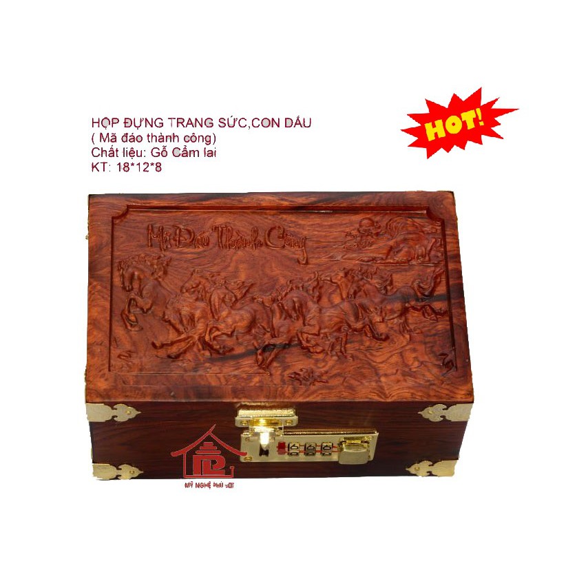 Hộp đựng trang sức, con dấu “Mã đáo thành công” khóa số