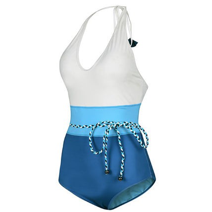 (Có sẵn, hình thật) Bikini liền thân, bộ bơi 1 mảnh thắt eo màu xanh da trời hàng cao cấp loại mới | BigBuy360 - bigbuy360.vn