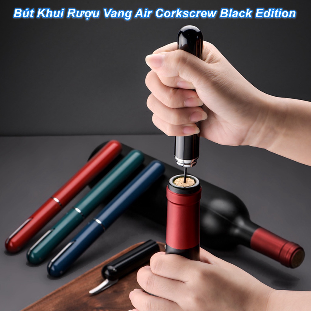 Bút Khui Rượu Vang Air Corkscrew Black Edition - Home and Garden