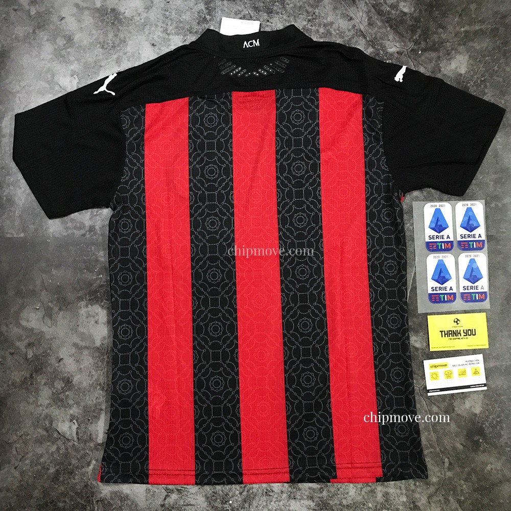 [FREESHIP] Bộ áo bóng đá AC Milan Đỏ sọc đen mùa giải mới 2020 đỏ sân nhà Thái cao cấp
