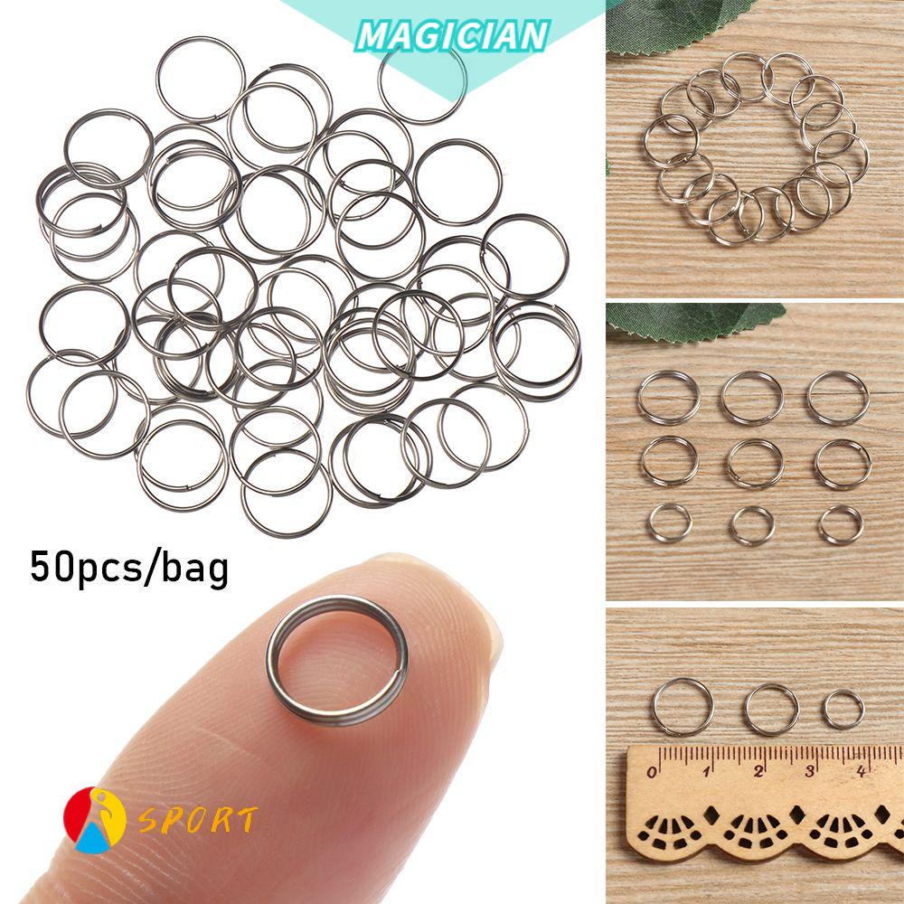 50 Vòng móc chìa khóa bằng hợp kim thép không gỉ chất lượng cao