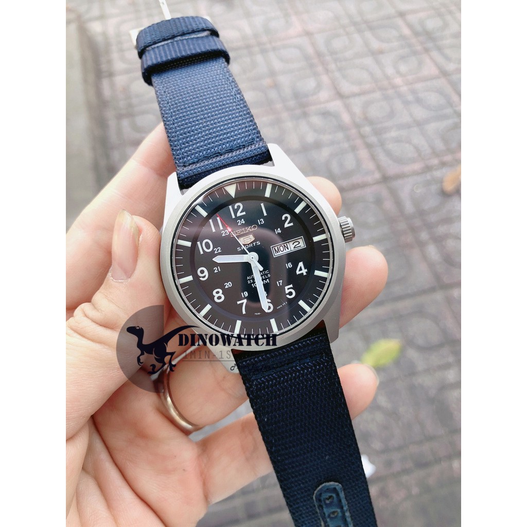 Đồng Hồ Nam Seiko 5 Sport SNZG11K1 , Dây Nato Xanh Navy , Máy Cơ