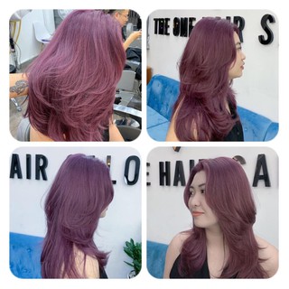 Thuốc nhuộm màu tím khoai môn + tặng oxi dưỡng + bao tay