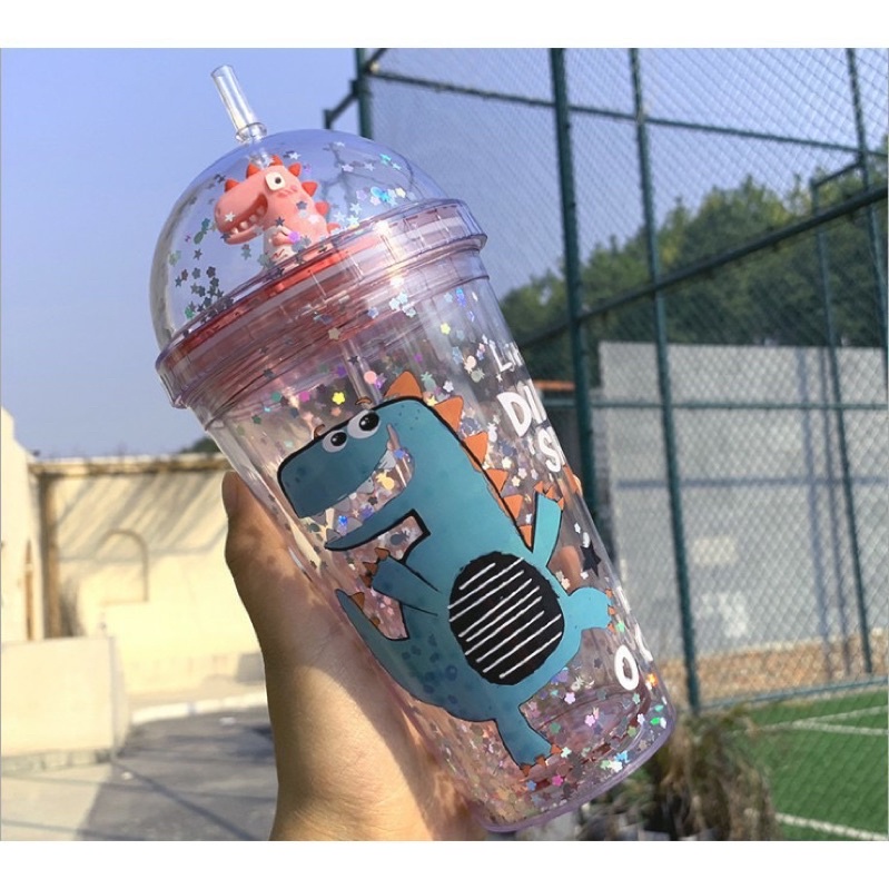 BÌNH NƯỚC KIM TUYẾN KHỦNG LONG DUNG TÍCH 800ml CỰC ĐẸP.phong