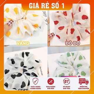 [FREESHIP - HÀNG LOAI 1] Buộc tóc, cột tóc  vải Scrunchies Trái tim siêu xinh
