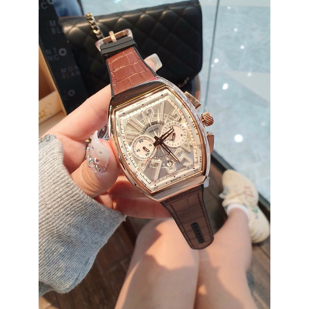 (Bảo hành 12 tháng) Đồng hồ Franck muller nam, dây da chạy full kim, máy nhật, bảo hành 12 tháng | BigBuy360 - bigbuy360.vn