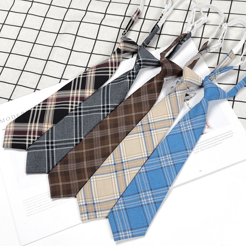 Cà Vạt Nhỏ Xinh Phối Khóa Kéo Cá Tính Cho Nam Nữ Kiểu Harajuku Nhật Bản