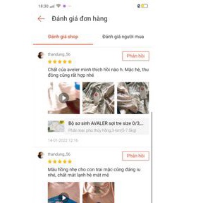 Bộ sơ sinh AVALER sợi tre size 0/3, 3/6