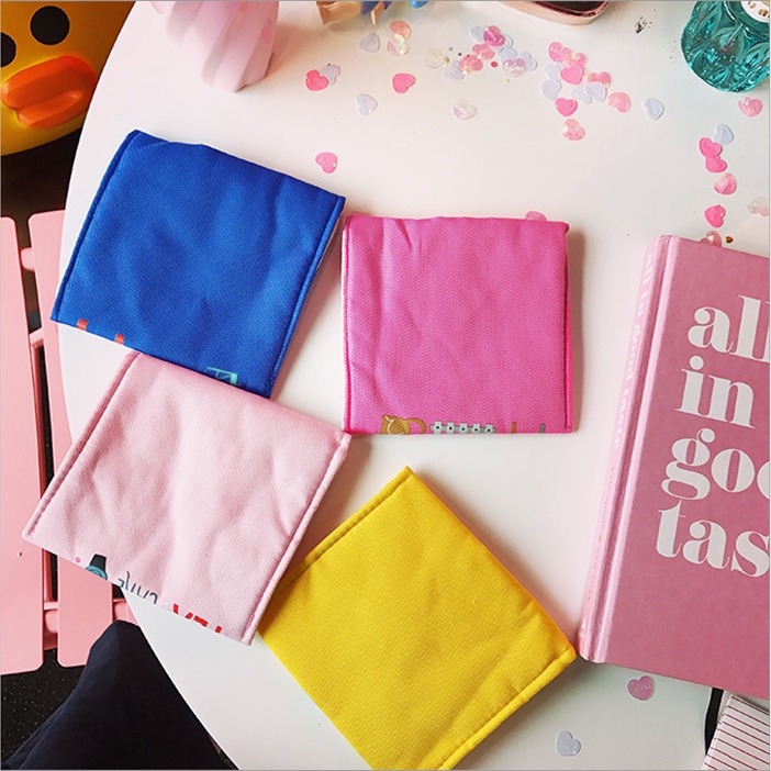 Túi nhỏ hình vuông bằng vải cotton họa tiết dễ thương đựng khăn ăn tiện lợi | BigBuy360 - bigbuy360.vn