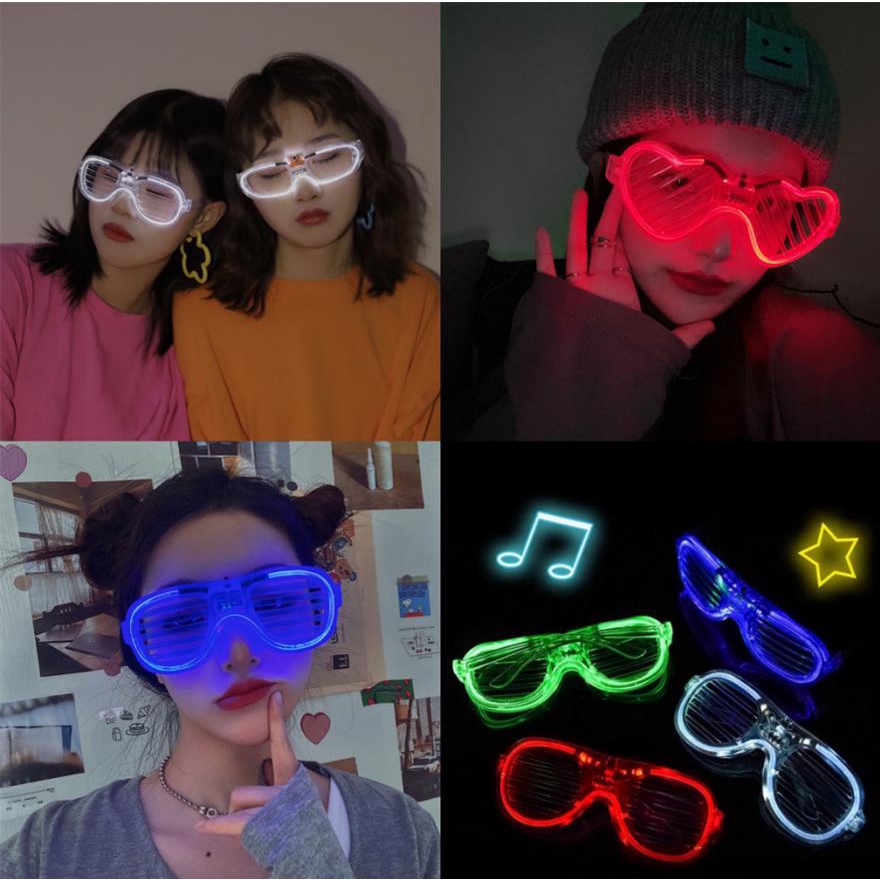 Kính Mát Gắn Đèn Led Phát Sáng Nhiều Màu Sắc Vui Nhộn