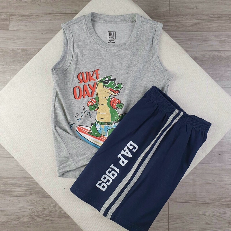 Bộ ba lỗ bé trai Gap size nhí VNXK 100% chất cotton