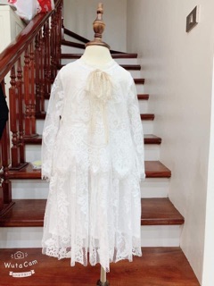 Váy ren trắng tiểu thư cho bé