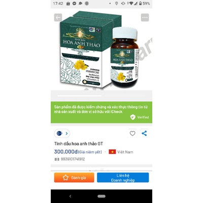 Tinh dầu hoa anh thảo GT điều hoà nội tiết tố kinh nguyệt phụ nữ mãn kinh sáng đẹp da