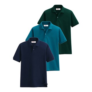 Áo thun nam cổ bẻ DoKa , 100% cotton  CB07 (đen, xanh rêu, xanh dương)-BỘ 3 ÁO