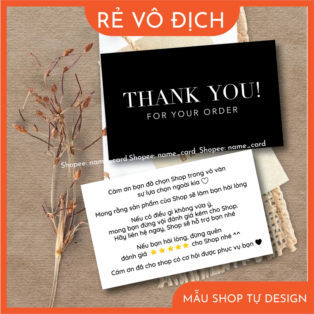 Card cảm ơn, thiệp cảm ơn khách hàng, thank you card, name card giá rẻ đẹp