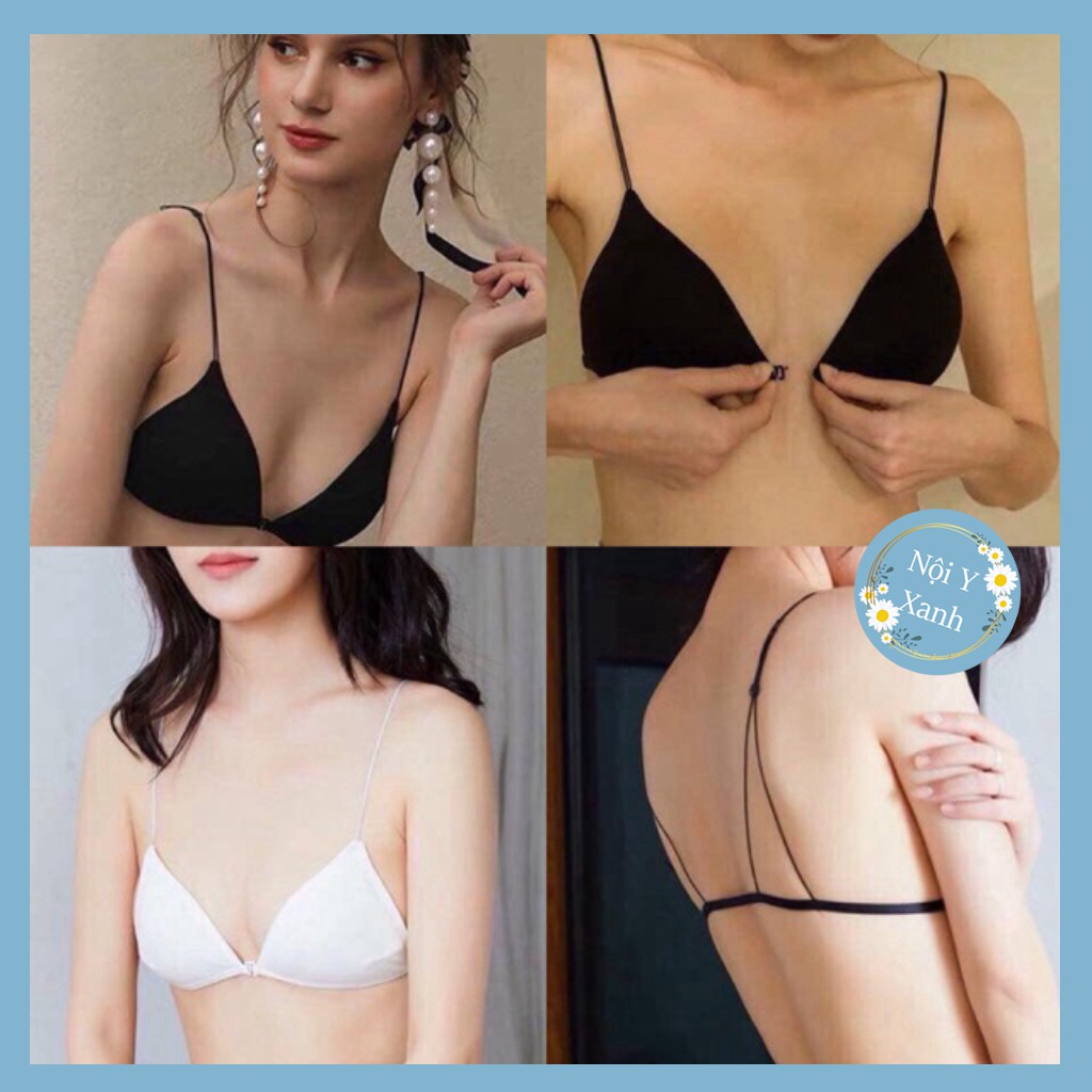 Áo Bra Cài Trước, không gọng cài trước dây mảnh, quai mảnh cài trước, siêu nhẹ, thoải mái, dễ chịu, siêu mềm