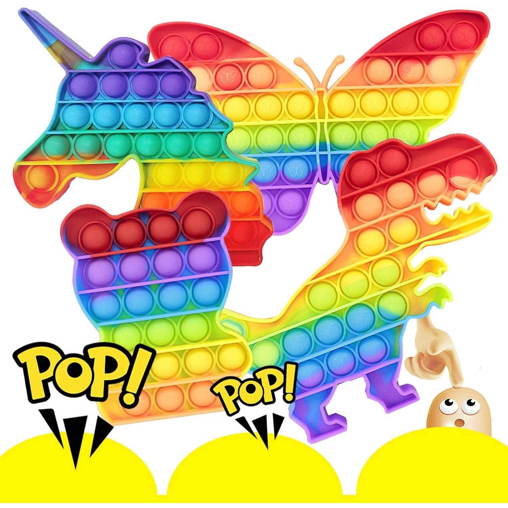 Pop it fidget toy unicorn, Đồ chơi bóp bong bóng giải trí giảm stress căng thẳng mệt mỏi người lớn, trẻ em nhiều mẫu