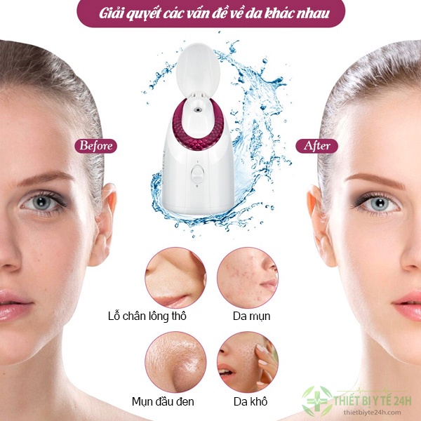 Máy Xông Mặt - Máy Xông Hơi Mặt Phủ Sương ION Nano, Tích Hợp Đèn UV, Bổ Sung Độ Ẩm Cho Da Hiệu Quả [Giao Hàng Miễn Phí]