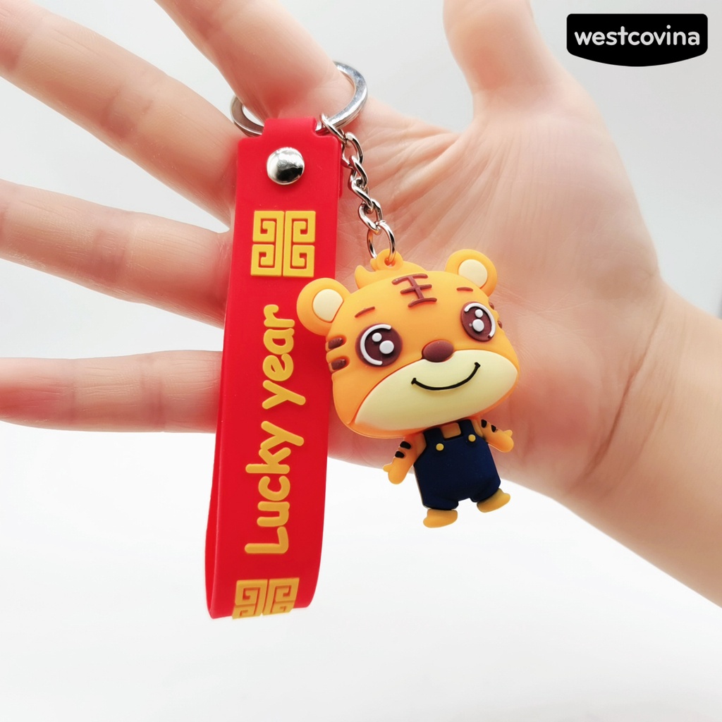 Móc khóa hình cọp may mắn phong cách truyền thống