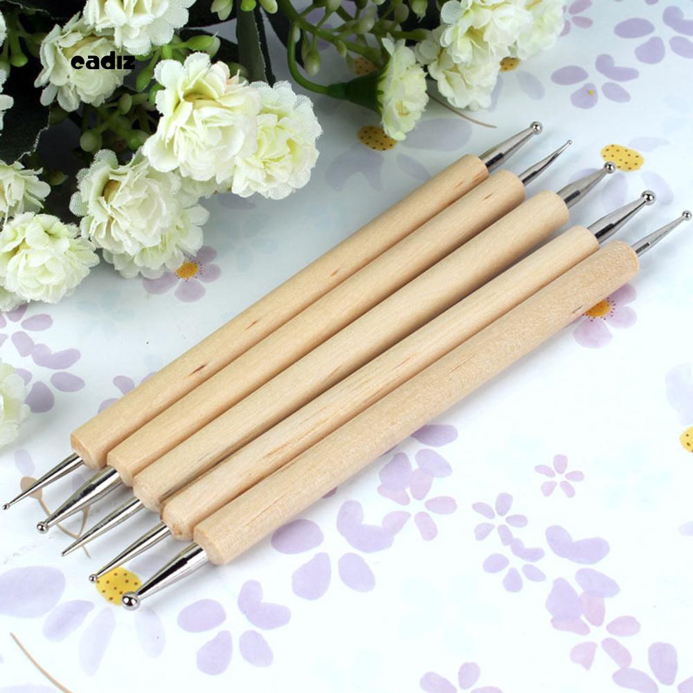 Set 5 bút vẽ chấm bi trang trí móng hai đầu tiện lợi