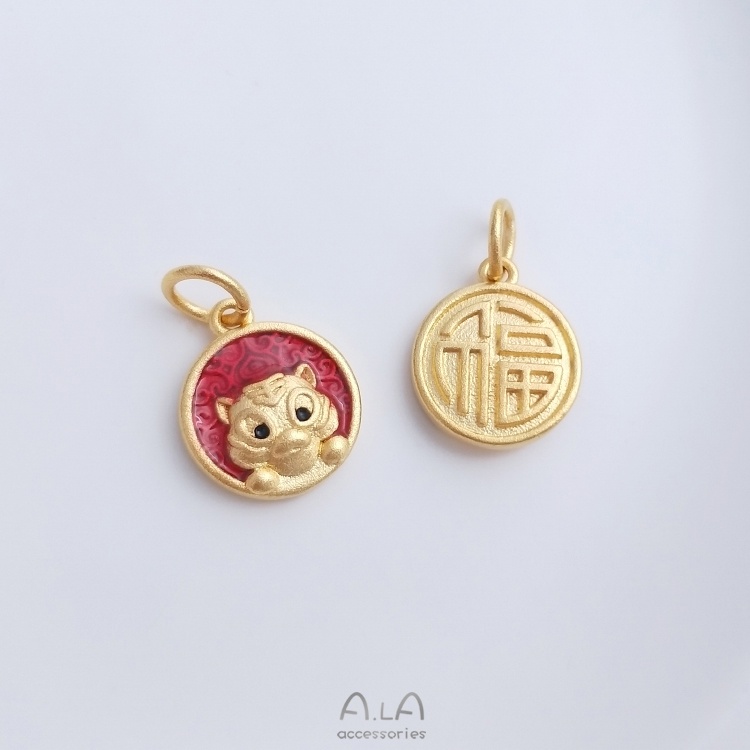 Vòng Đeo Tay Mặt Đá Ngọc Bích Màu Xanh Dương Hình Thỏ/Quả Bí Ngô Dễ Thương