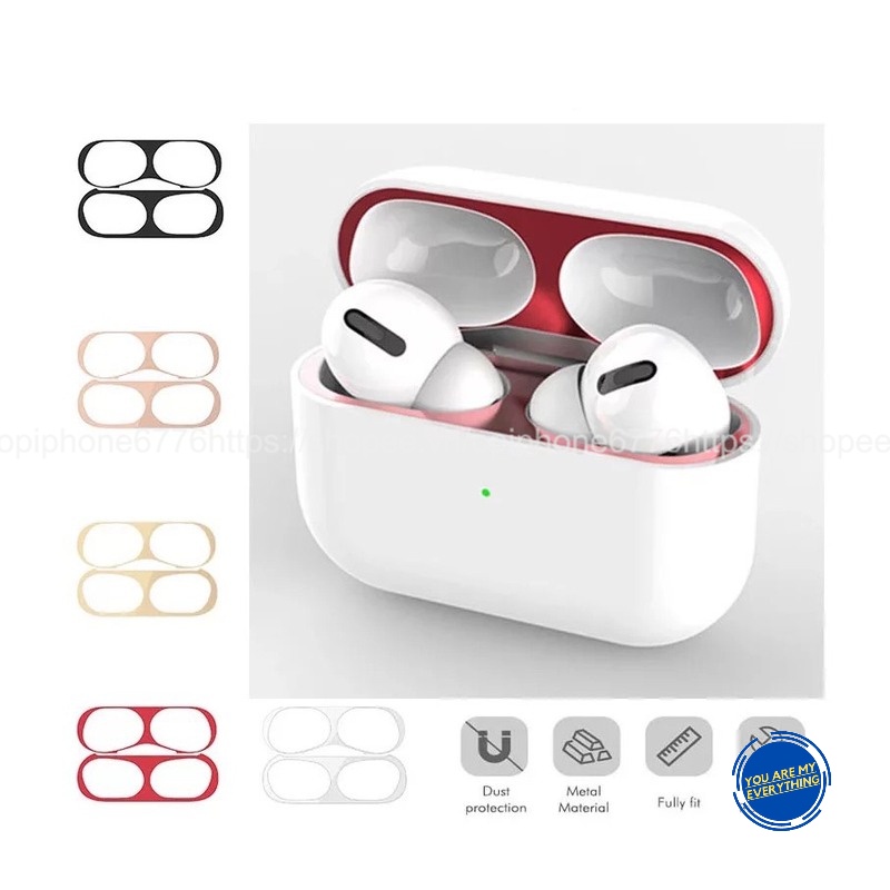 Miếng dán kim loại chống bụi bẩn dành cho hộp sạc Airpods Pro