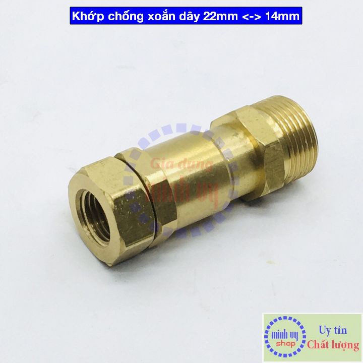 Khớp xoay chống xoắn dây phun xịt của máy rửa xe áp lực cao dùng cho dây và s.ung ren 22mm và 14mm