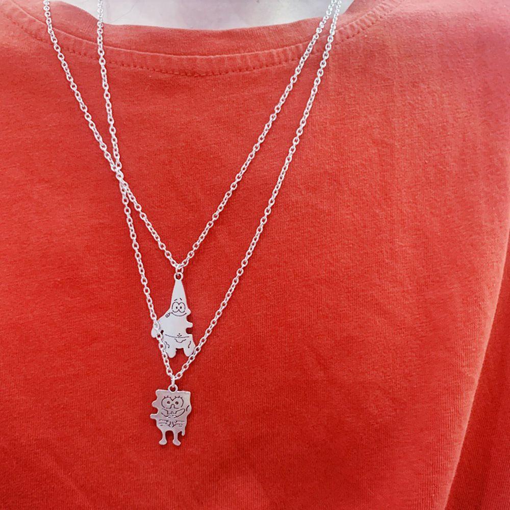 1 Vòng cổ Mặt Bọt Biển In Chữ Best Friend Patrick Dễ Thương Cho Cặp Đôi