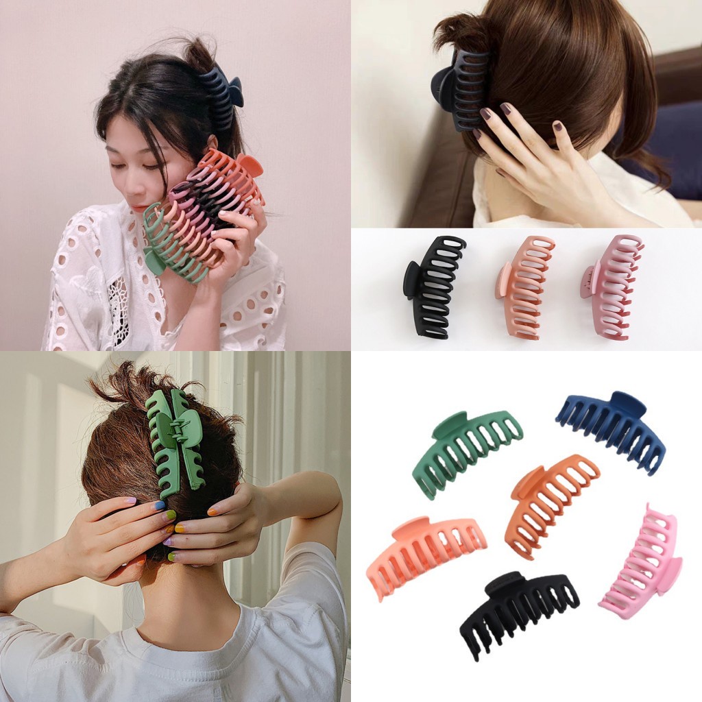 Kẹp Tóc Nhựa Màu Trơn Thời Trang Hàn Quốc Cho Nữ