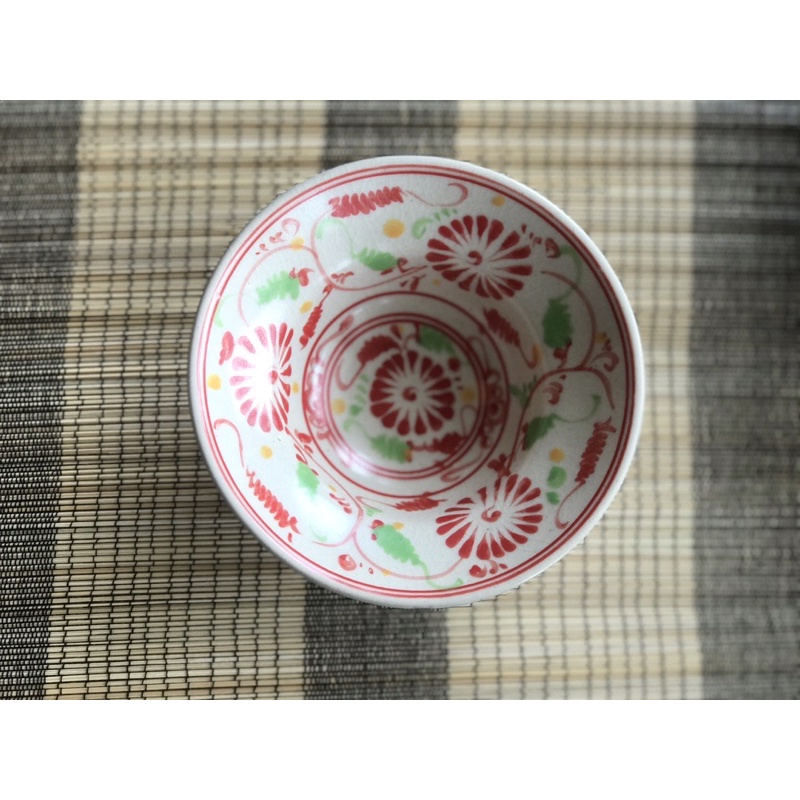 Bát chiết yêu men rạn giả cổ Bát Tràng hoạ tiết vẽ tay phi 13cm