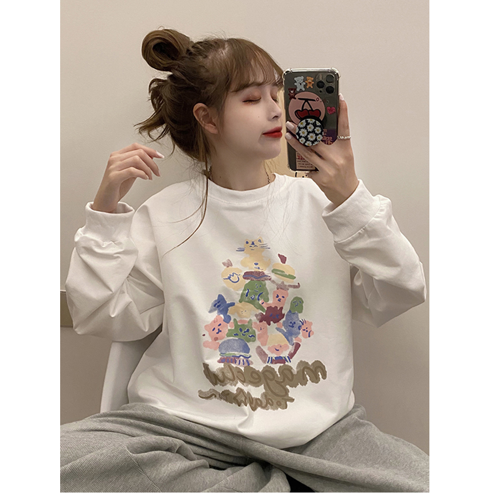 2020 new autumn and winter Korean version clothes of the large size sweater outerwear jacket women loose top