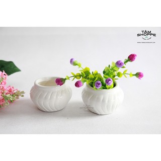 CHẬU GỐM NHỎ MÀU TRẮNG SỐ 07.7