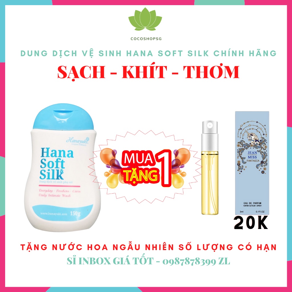 GIÁ SỈ - Dung dịch vệ sinh - dung dịch vệ sinh HANA SOFT SILK - 150ml - bảo vệ - VÙNG KÍN - hỗ trợ se khít - làm hồng!