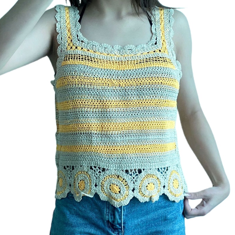 Áo Dệt Kim Không Tay Thời Trang Mùa Hè Cho Nữ Cr