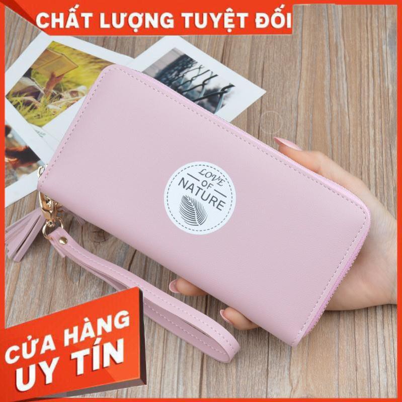 Ví nữ dài đẹp cầm tay cao cấp hàn quốc natural love 93G