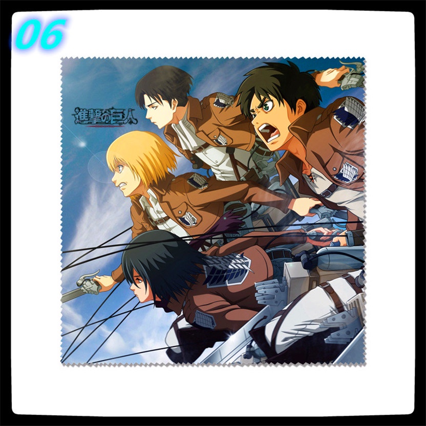 ★ Dụng Cụ Vệ Sinh Mắt Kính Họa Tiết Anime Attack on Titan ★ 1 Khăn Lau Kính, Màn Hình Điện Thoại