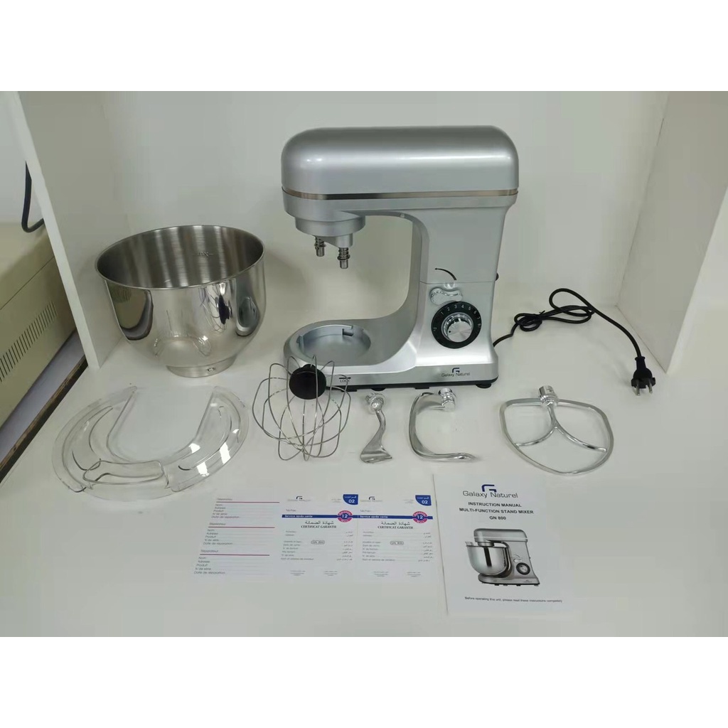 Máy nhào bột công nghiệp 8L 1600W GALAXY NATUREL công nghệ 2 càng đánh bột của Mỹ - Đánh được 2 kg bột khô