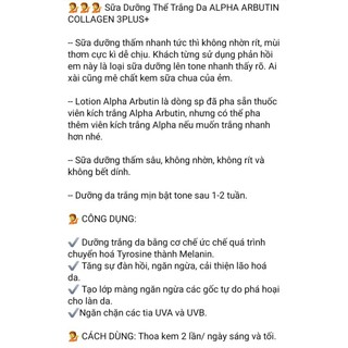 Sữa dưỡng thể Alpha Arbutin Thái Lan [hàng chuẩn loại 1]