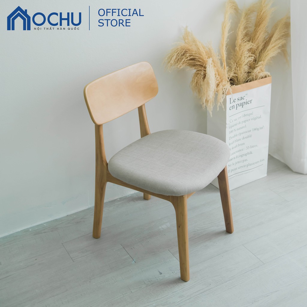 Ghế bàn ăn chân gỗ OCHU đệm vải IAMAR CHAIR-S Nội thất phòng bếp