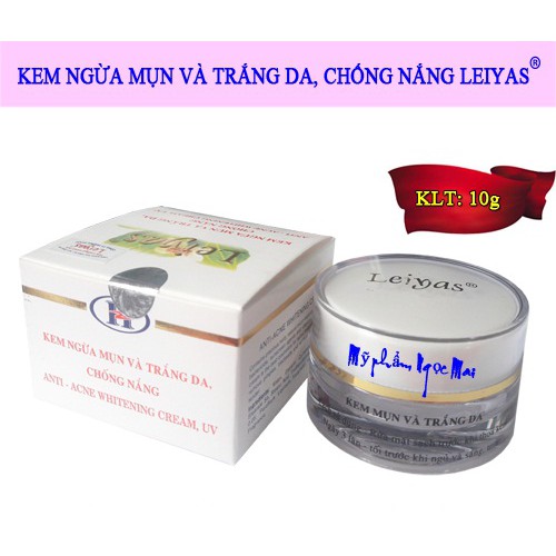 Kem tri mụn leiyas 10g trắng da và chống nắng mỹ phẩm Hương Ngọc