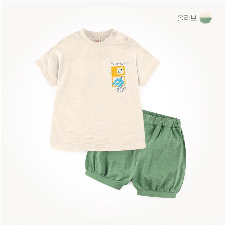 Bộ trẻ em cotton Milk Mile xuất Hàn hình chú khỉ