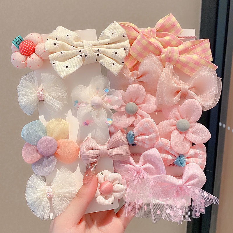 Kẹp Tóc Cao Su Đính Nơ Họa Tiết Hoạt Hình Dễ Thương Cho Bé Gái