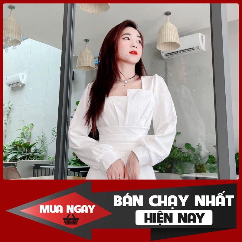 Váy Trắng Maxi Cực Sang Chảnh Diện Đám Cưới NYC Thì [ 𝐅𝐑𝐄𝐄 𝐒𝐇𝐈𝐏 ] - Chất Tuyết Mưa Qc Cao Cấp Cực Dầy Dặn -Tôn Dáng Lắm