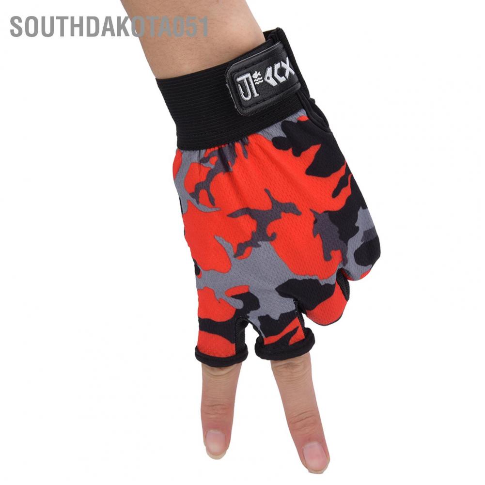 Hàng Sẵn Gang tay câu cá Thể Thao Hở 3 Ngón Thấm Mồ Hôi Chống Trượt Họa Tiết Rằn Ri 【Southdakota051】