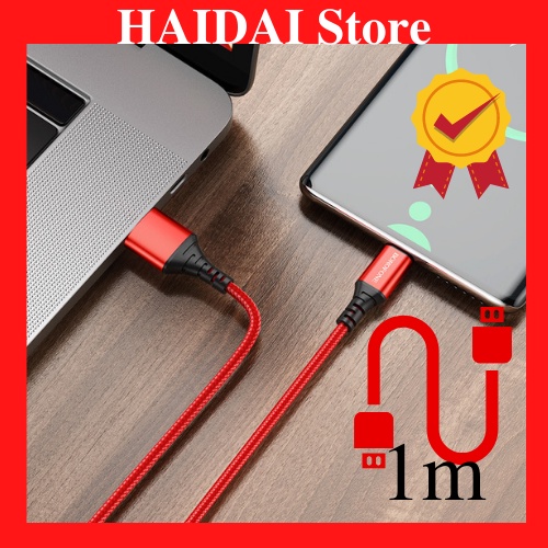 Dây Cáp Sạc ,dây sạc Cổng Micro USB 100cm thiết kế dây bện dù cho IP