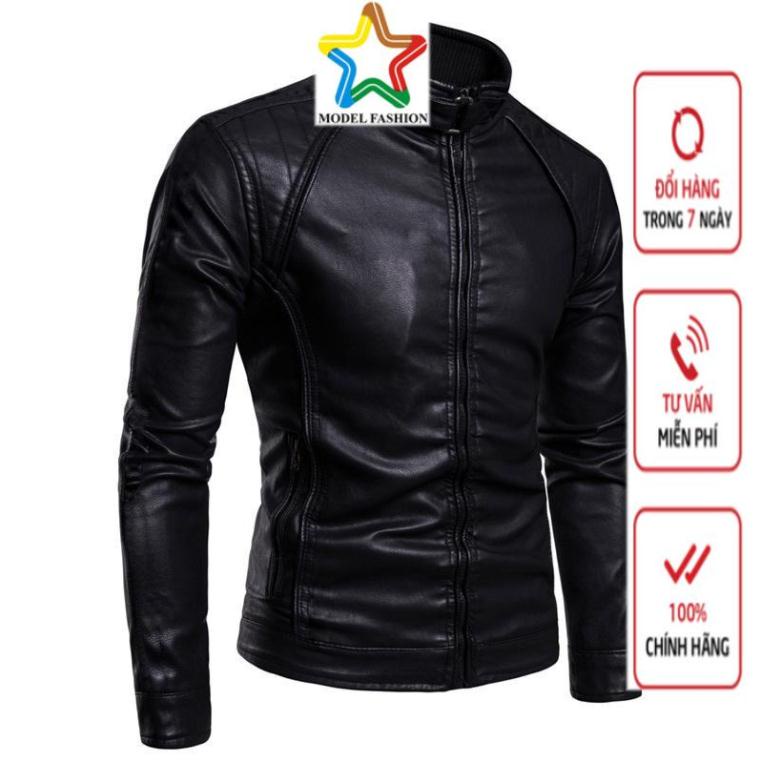Áo khoác da nam lót lông phong cách Hàn Quốc model paris BN19 - Đen *Freeship* siêu rẻ