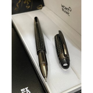 Bút Bi Lăn Sợi Pha Lê Đen Mont blanc Starwalker