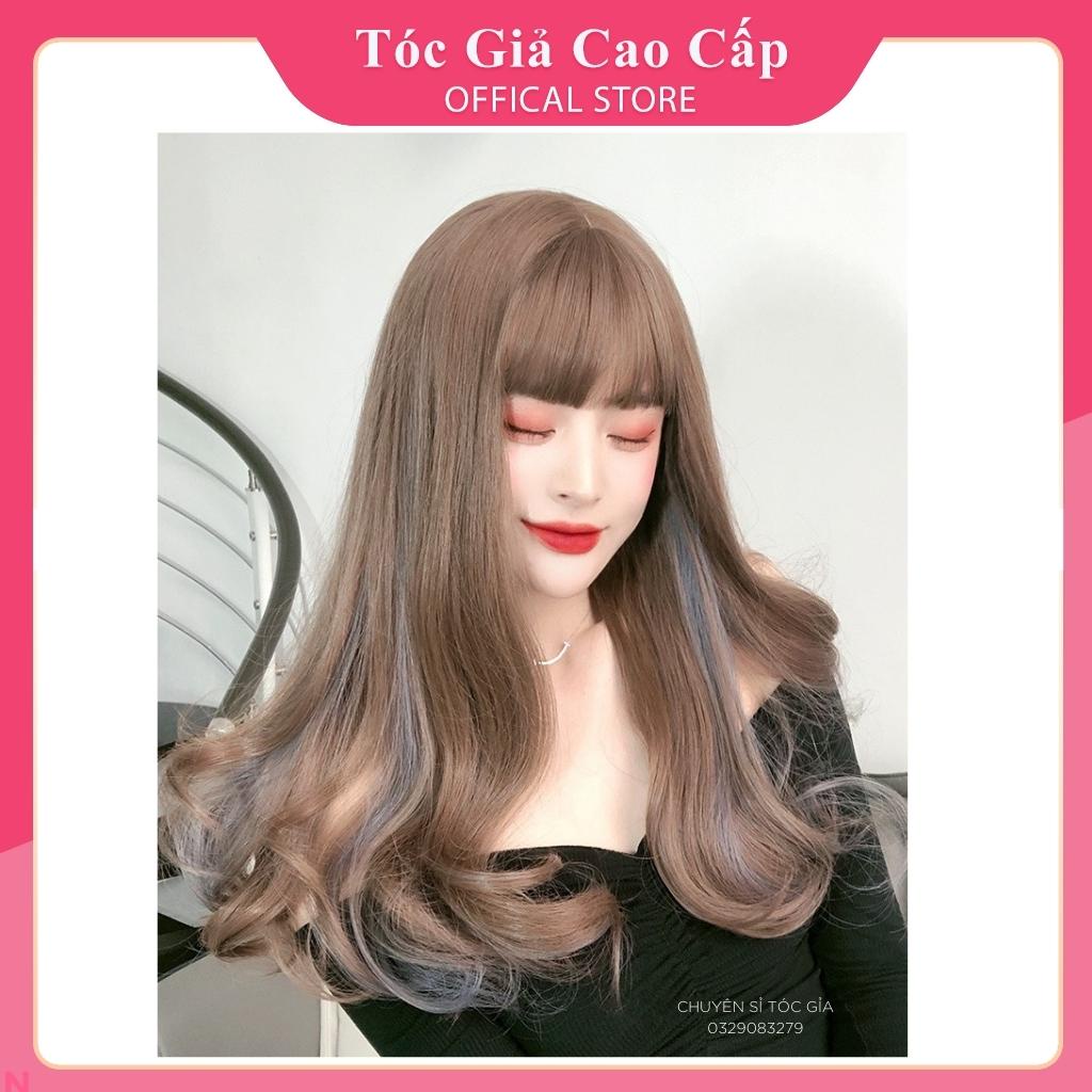 tóc gia nguyên đầu xoăn phối light xanh FREESHIP❤️ mã 8276