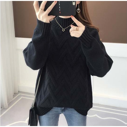 Áo len nữ, áo len nữ dài tay cổ tròn Al06